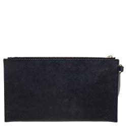 Pre Owned MICHAEL Michael Kors Black Leather Jet Set Wristlet Pochette