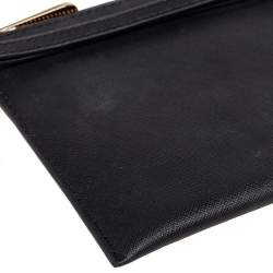 Pre Owned MICHAEL Michael Kors Black Leather Jet Set Wristlet Pochette