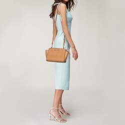 Pre Owned MICHAEL Michael Kors Tan Saffiano Leather Medium Selma Crossbody Bag