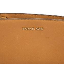 Pre Owned MICHAEL Michael Kors Tan Saffiano Leather Medium Selma Crossbody Bag