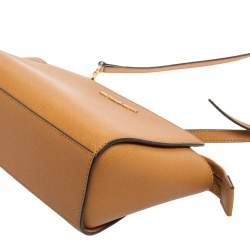 Pre Owned MICHAEL Michael Kors Tan Saffiano Leather Medium Selma Crossbody Bag