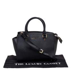 Pre Owned حقيبة ساتشل مايكل مايكل كورس "سيلما" جلد سافيانو أسود متوسطة