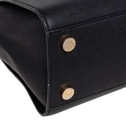 Pre Owned حقيبة ساتشل مايكل مايكل كورس "سيلما" جلد سافيانو أسود متوسطة