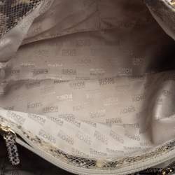 Pre Owned حقيبة يد توتس مايكل مايكل كورس إيست ويست هاميلتون جلد نقشة الثعبان بني/بيج