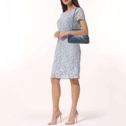 Pre Owned حقيبة كتف مايكل مايكل كورس جلد أزرق بسلسلة