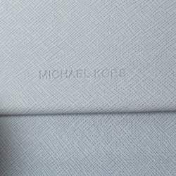 Pre Owned MICHAEL Michael Kors Light Blue Leather Fulton Zip Around Wallet