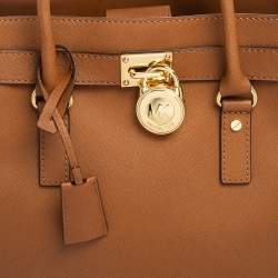 مملوكة مسبقًا MICHAEL Michael Kors Brown Saffiano Leather Large Hamilton North South Tote
