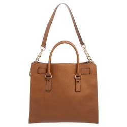 مملوكة مسبقًا MICHAEL Michael Kors Brown Saffiano Leather Large Hamilton North South Tote