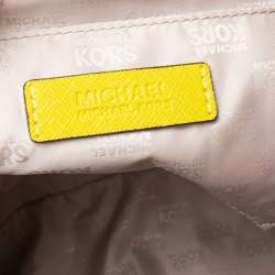 Pre Owned MICHAEL Michael Kors Yellow Saffiano Leather Large Jet Set Travel Tote