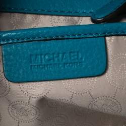 Pre Owned MICHAEL Michael Kors Blue Grained Leather Fulton Hobo