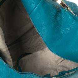 Pre Owned MICHAEL Michael Kors Blue Grained Leather Fulton Hobo