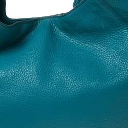Pre Owned MICHAEL Michael Kors Blue Grained Leather Fulton Hobo