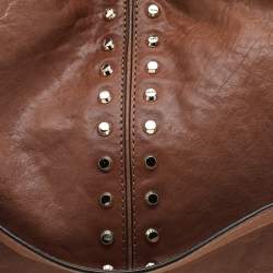 Pre Owned حقيبة هوبو مايكل مايكل كورس أبتون أستور جلد بني مرصعة