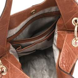 Pre Owned حقيبة هوبو مايكل مايكل كورس أبتون أستور جلد بني مرصعة