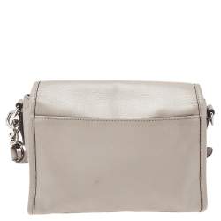 Pre Owned MICHAEL Michael Kors Grey Leather Small Margo Crossbody Bag