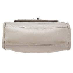 Pre Owned MICHAEL Michael Kors Grey Leather Small Margo Crossbody Bag