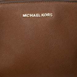 Pre Owned MICHAEL Michael Kors Tan Leather Small Selma Crossbody Bag