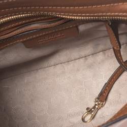 Pre Owned MICHAEL Michael Kors Tan Leather Small Selma Crossbody Bag