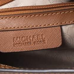 Pre Owned MICHAEL Michael Kors Tan Leather Small Selma Crossbody Bag