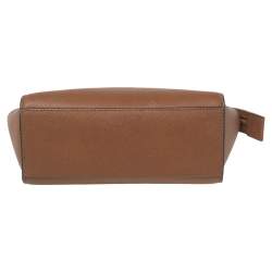 Pre Owned MICHAEL Michael Kors Tan Leather Small Selma Crossbody Bag