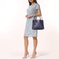 مملوكة مسبقًا حقيبة يد توتس مايكل مايكل كورس ميرسر جلد بنفسجي مرصعة كبيرة