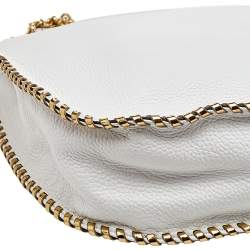 مملوكة مسبقًا MICHAEL Michael Kors White Leather Chelsea Chain Shoulder Bag