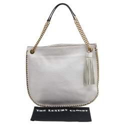 مملوكة مسبقًا MICHAEL Michael Kors White Leather Chelsea Chain Shoulder Bag