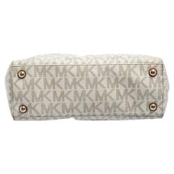 Pre Owned حقيبة يد مايكل مايكل كورس سلسلة كانفاس مقوى مميز بيج فاتحة