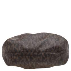 مملوكة مسبقًا MICHAEL Michael Kors Brown Signature Coated Canvas and Leather Shoulder Bag