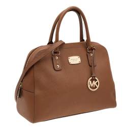 Pre Owned MICHAEL Michael Kors Brown Leather Large Sandrine Satchel