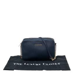 مملوكة مسبقًا حقيبة كاميرا كروس مايكل كورس جيت سيت جلد سافيانو أزرق