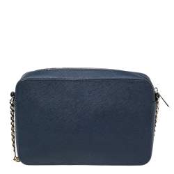 مملوكة مسبقًا حقيبة كاميرا كروس مايكل كورس جيت سيت جلد سافيانو أزرق