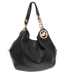 Pre Owned MICHAEL Michael Kors Black Leather Fulton Hobo