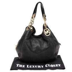 Pre Owned MICHAEL Michael Kors Black Leather Fulton Hobo