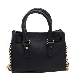 Pre Owned حقيبة كتف مايكل مايكل كورس هاميلتون ميني جلد سافيانو أسود 