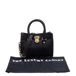 Pre Owned حقيبة كتف مايكل مايكل كورس هاميلتون ميني جلد سافيانو أسود 