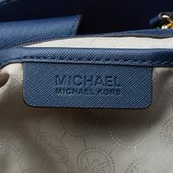 Pre Owned MICHAEL Michael Kors Blue Saffiano Leather Large Hamilton Tote