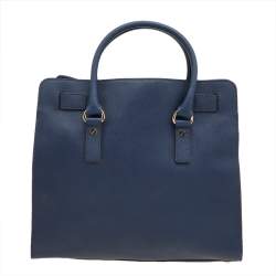 Pre Owned MICHAEL Michael Kors Blue Saffiano Leather Large Hamilton Tote