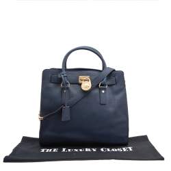 Pre Owned MICHAEL Michael Kors Blue Saffiano Leather Large Hamilton Tote