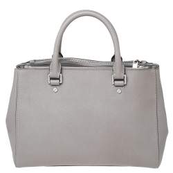 Pre Owned MICHAEL Michael Kors Grey Saffiano Leather Double Zip Tote