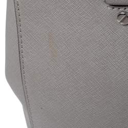 Pre Owned MICHAEL Michael Kors Grey Saffiano Leather Double Zip Tote