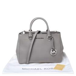 Pre Owned MICHAEL Michael Kors Grey Saffiano Leather Double Zip Tote