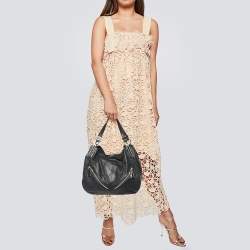 Pre Owned حقيبة هوبو مايكل مايكل كورس جلد أسود 