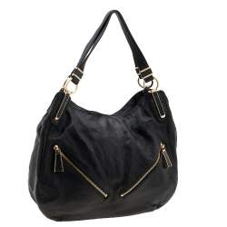 Pre Owned حقيبة هوبو مايكل مايكل كورس جلد أسود 