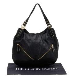 Pre Owned حقيبة هوبو مايكل مايكل كورس جلد أسود 