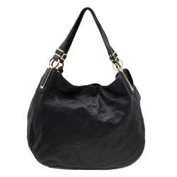 Pre Owned حقيبة هوبو مايكل مايكل كورس جلد أسود 