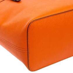 Pre Owned MICHAEL Michael Kors Orange Saffiano Leather Jet Set Travel Tote