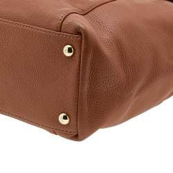 مملوكة مسبقًا MICHAEL Michael Kors Brown/Beige Leather Jet Set Top Zip Tote