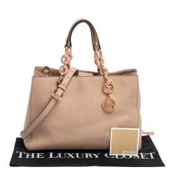 Pre Owned MICHAEL Michael Kors Dusty Pink Saffiano Leather Medium Cynthia Tote