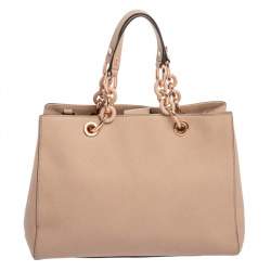 Pre Owned MICHAEL Michael Kors Dusty Pink Saffiano Leather Medium Cynthia Tote